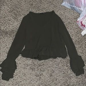 Ruffled sleeves blouse